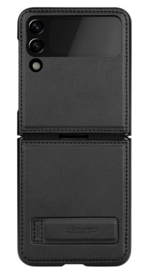 Husa Protectie Nillkin Qin Series Piele Ecologica pentru Samsung Galaxy Z Flip5, Negru foto