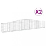 Cumpara ieftin Cosuri gabion arcuite 2 buc, 400x30x60/80 cm, fier galvanizat