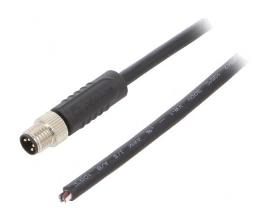Conector M8 tată 4 pini cu cablu și manșon foto