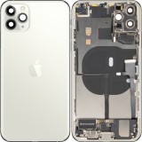 Capac Baterie Apple iPhone 11 Pro Max, Cu Carcasa Mijloc, Full Parts, Argintiu (Matte Silver), Swap Premium