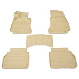 Covoare Cauciuc Tip Tavita Bej BMW Seria 7 E38 Scurt 1994-2001 ALM Bordura Protectie Podea Clipsuri Fixare
