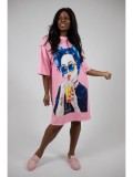 Cumpara ieftin ROCHIE MIDI OVERSIZE CU MANECA SCURTA BLUE DIPTIQUE TALIE UNICA Multicolora