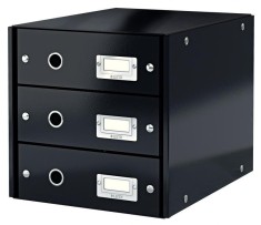 Cabinet 3 sertare carton laminat Leitz Click&amp;amp;Store foto