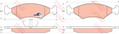 Set placute frana,frana disc FORD FIESTA IV (JA, JB) (1995 - 2002) TRW GDB255 foto