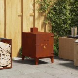 Soba Camping vidaXL 35x50x60cm Oțel Corten Maro, Aragaz Exterior Robust, Incalzire Cort, Gatit, Cos Fum 12cm
