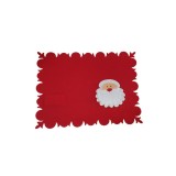 Suport de masă, model Moș Crăciun, suport pentru tac&acirc;muri, roșu, 40 x 30 cm