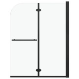 Cumpara ieftin Cabina de dus pliabila, 2 panouri, negru, 95 x 140 cm, ESG