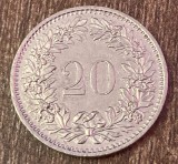 C50 - Moneda foarte veche - Elvetia - 20 rappen - 1981