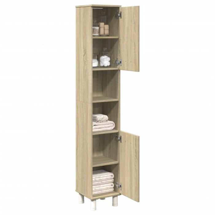 vidaXL Dulap de baie, stejar sonoma, 30,5x30x179 cm, lemn prelucrat 849631