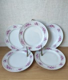 Lot 5 farfurii plate portelan fin model floral