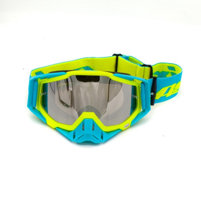 Ochelari cross/atv/enduro, Asix AS1, lentila argintie, culoare rama lime/albastr... Cod Produs: MX_NEW KAI-94