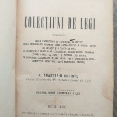 Colecţiune de legi de P. Anastasiu Christu, doua volume, 1897