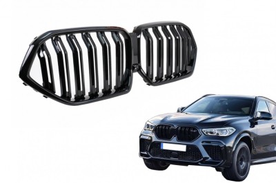 Grila Centrala BMW X6 G06 (2019&amp;ndash;) M Design Negru Lucios Performance AutoTuning foto