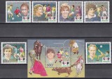 Centrafricana 1985 - C.M. de Fotbal, Mexic - Fotbaliști celebri: Pele, Schumacher, Rossi, Keegan, Platini, Rummenigge, Serie + PA + Colita, MNH