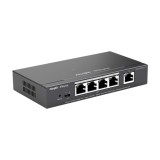 Switch 4 porturi PoE+ RJ45 Gigabit, 1 port uplink RJ45 Gigabit, L2 Cloud Management - Ruijie RG-ES205GC-P