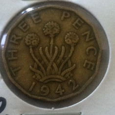 Marea Britanie three pence 1942 foto