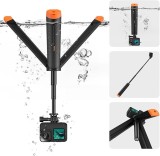 Selfie stick plutitor cu maner, TELESIN S1-TSS-02, multifunctional, compatibil cu GoPro Hero 13, 12, 11, 10, 9, 8, DJI Osmo Action 5 Pro, 4, 3, Insta3
