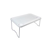 Masa pliabila tip tava pentru camping, 58x36 cm, Plastic, Alb, ATU-086851, Oem