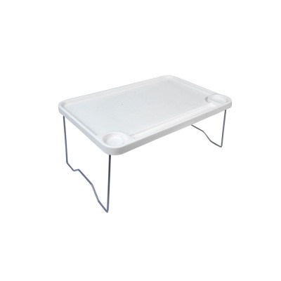 Masa pliabila tip tava pentru camping, 58x36 cm, Plastic, Alb, ATU-086851 foto