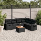 Cumpara ieftin Gossi set canapele de gradina cu perne, 7 piese, negru, poliratan