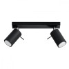 Lustră Tavan Ring Negru Oțel 2 Becuri Tub Modern Interior