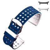 Curea silicon cu doua fete compatibila Samsung Galaxy Watch Ultra2, 22mm, Alb/Albastru