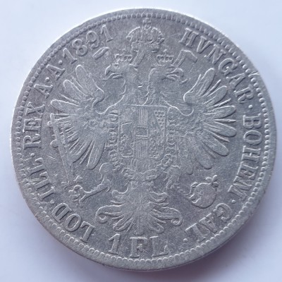 Austria 1 florin 1891 argint Franz Joseph l foto