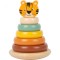 Piramida interactiva, Small Foot Design, Lemn, 9 x 9 x 13.5 cm, Multicolor