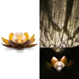 Lampa solara Navaris LED Lotus, 27x11,5 cm, senzor auto, 1700K, IP44, aurie, 51101.03.01