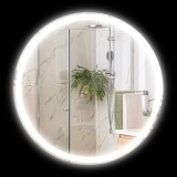 kleankin Oglindă rotundă luminoasă LED de baie &Oslash; 70 cm murală cu iluminare 3 culori comutator tactil 23W alb argintiu | Aosom Romania