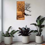 Decoratiune de perete, Muaz, lemn/metal, 45 x 58 cm, negru/maro, Enzo