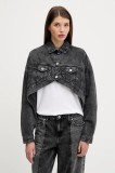 Karl Lagerfeld Jeans geacă de blugi din bumbac culoarea negru, de tranzitie, oversize, A3W14060
