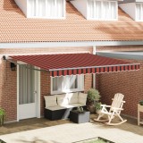 vidaXL Marchiză retractabilă automată cu LED galben și portocaliu 400x350 cm