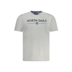 Tricou barbati cu maneca scurta, cu imprimeu cu logo, Regular fit, Gri, S