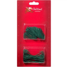 C&acirc;rlige Ornamente Crăciun, Set 150 Bucăți, Metal, Verde, 2 Mărimi