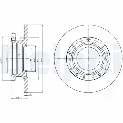 DELPHI BG4008 Disc frana foto
