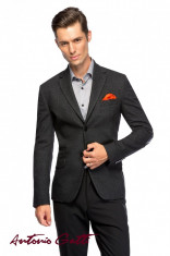 Sacou Barbati Negru Smart Casual Slim Fit S001 Art12 foto