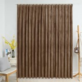 Cumpara ieftin Draperie opacă, bej, 290 x 245 cm, catifea, cu c&acirc;rlige
