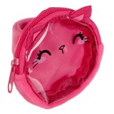 Brățară Copii, Slap, Model Pisică, Culoare Lila și Fucsia, Poliester, 9cm, Oem