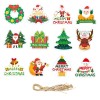 Set decoratiuni de craciun pentru brad, flippy, modele variate, sfoara inclusa, 12 piese, 5.5 x 6.5 cm, model a, multicolor