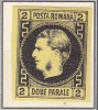1866LP 18 a CAROL CU FAVORITI 2 PARALE HARTIE SUBTIRE T3 GUMA ORIGINALA SARNIERA, Nestampilat