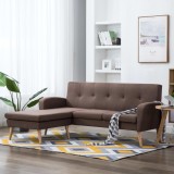 vidaXL Canapea &icirc;n formă de L, maro, 186x136x79 cm, tapițerie textilă