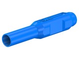 Mufă banană 2mm albastră aurită poliamidă