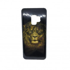 Husa Telefon Plastic Samsung Galaxy S9 g960 Black Glitter Lion foto