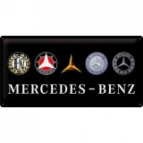 Placa metalica - Mercedes-Benz logo evolution - 25x50 cm, Nostalgic Art Merchandising