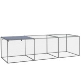 PawHut Țarc cușcă clapier exterior 3 m&sup2; pentru animale mici dim. 3 x 1 x 0,8 m oțel galvanizat | Aosom Romania