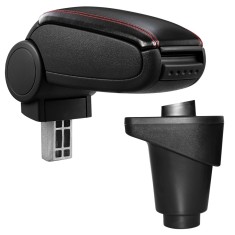 [pro.tec] Marca specifica pentru cotiera auto Fiat 500L - cotiera auto - cu compartiment pentru depozitare - imitatie piele - negru, cu cusatura rosie foto