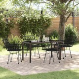 vidaXL Set de masă pentru grădină 5 pcs Negru Rattan poli 3379186