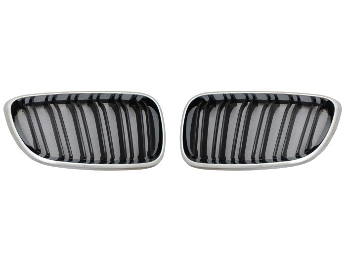 Grila masca fata fata BMW Seria 2 (F22), 03.2014-07.2021, partea stanga, type M-Tech; crom/negru; TUNING,