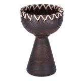 Cumpara ieftin Vaza flori lemn maro inchis 19,5 x 28 cm
